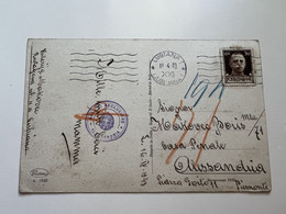 ITALY WW II 1943 Postcard From LUBIANA To ALESSADRIA (near Torino) Civil Prison, With Prison Censorstamp (No 116) - Ljubljana