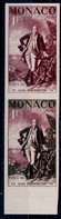 MONACO 1956 GEORGE WASHINGTON PAIR OF IMPERF PROOF MI No 527 MNH VF!! - Variétés
