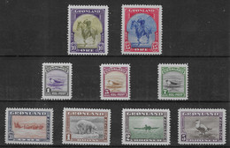 Greenland 1945 MiNr. 8 - 16 Dänemark Grönland  King Christian X Mammals Birds Dogs 9v MNH** 200,00 € - Geese