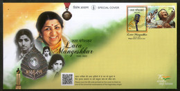 India 2022 Lata Mangeshkar Legendary Singer,  Music , Cinema, Musician, Special Cover (**) Inde Indien - Covers & Documents