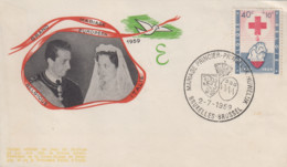 Enveloppe  BELGIQUE   Mariage  Princier    1959 - Andere & Zonder Classificatie