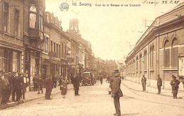 Seraing - Coin De La Banque Et Rue Cockerill (Flion Animée 1925) - Seraing