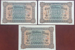 GERMANIA  - 1 MILLION  MARK  1923 - :P-86 - Diversi Varianti - 1 Mio. Mark