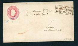 Preussen Ganzsache U13A Gelaufen Berlin Stadtpost Exp. N. Zachow - Postal  Stationery