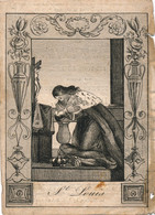 IMAGE PIEUSE - S. LOUIS  GRAVURE 9 X 6  CM / JOSEPHUS DECALUWE  - KIELDRECHT 1785 - 1836   2 SCANS - Devotion Images