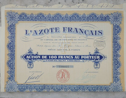 &5    1928 SOCIETE L AZOTE FRANCAIS   +DIVISE 60000 ACTIONS - Industry
