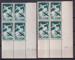 1946 + 1947 - COINS DATES - POSTE AERIENNE - YVERT N° 16 ** MNH - - Poste Aérienne