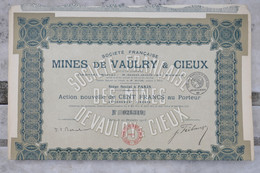 &5    1916 MINES VAUDLRY CIEUX  +DIVISE 100000 ACTIONS ++ - Bergbau