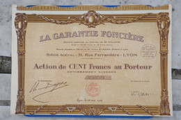 &5    1929  SOCIETE GARANTIE  FONCIERE +DIVISE 200000 ACTIONS ++ - Banque & Assurance