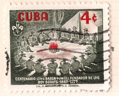 PIA- CUBA - 1957 : Centenario Della Nascita Di Lord Baden-Powell - Fondatore Dello Scoutismo - (Yv  449) - Gebraucht