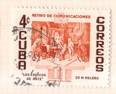 PIA- CUBA - 1957 : A Profitto Della Cassa Pensioni Degli Impiegati Delle Poste - I Critici D'arte  - (Yv  451) - Used Stamps