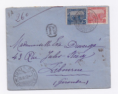 ENVELOPPE RECOMMANDEE DE TUNIS POUR LIBOURNE DU 20/02/1912 - Lettres & Documents