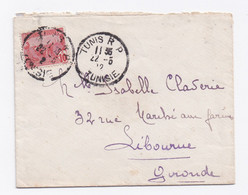 ENVELOPPE  DE TUNIS POUR LIBOURNE DU 22/05/1912 - Briefe U. Dokumente