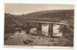 Devon   Postcard Dartmoor Clpper Bridge At Post Bridge Posted Okehampton 1946 - Dartmoor
