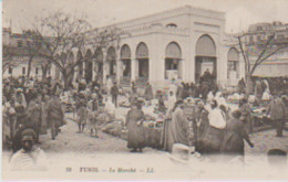 TUNISIE . TUNIS. Le Marché (Belle Animation + Juif De Dos, à Chéchia à Gland Typique  ) - Tunesië