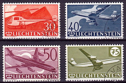 Liechtenstein 1960: LETZTE Flugpost-Marken Zu F34-37 Mi 391-394 Yv PA 34-37 Mit Eck-Stempel (Zumstein CHF 18.00) - Poste Aérienne