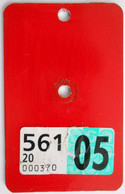 Velonummer Velovignette Thurgau TG (Code 20 = TG), 2005 - Number Plates