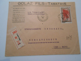 Madagascar , Lettre De Tamatave 1934 Pour Schiltigheim - Lettres & Documents
