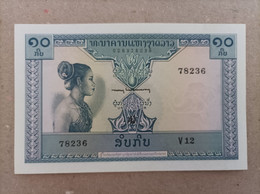 Billete De Laos De 10 Kip Año 1962, Uncirculated - Laos