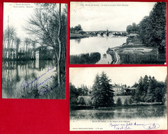 45 - LOIRET - 3 CP - Bords Du Loiret - La Source Et Le Château, Le Loiret Au Pont St Nicolas Et Moulins De St Santin - Autres & Non Classés