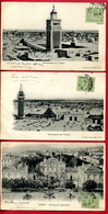 1904 - Tunisie - 3 Cartes Postales "VUES DE TUNIS" - Cachet "REGENCE DE TUNIS" Sur Tp N° 22 - Tunisie