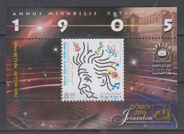 ISRAEL 2005 ALBERT EINSTEIN PSYSICS NOBEL PRIZE S/SHEET - Albert Einstein