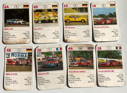 8 Mini-cartes Rallye Course De Voitures Alpine Porsche 953 VW Sirocco BMW Ferrari 365 GT4 Aston Martin - Tarjetas