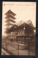 (RECTO / VERSO) BRUXELLES LAEKEN EN 1926 - LA TOUR JAPONAISE VUE DE L' AVENUE VAN PRAET - BEAU CACHET ET TIMBRE - CPA - Forêts, Parcs, Jardins