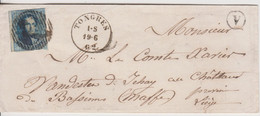 ENVELOPPE N°11 P TONGRES Vers HAVELANGE 19/6/1862 Boite Rurale (V) TB - 1858-1862 Médaillons (9/12)