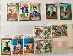 Timbres Et Enveloppes De Gaulle En Afrique (12 Pays) - De Gaulle (General)