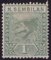 NEGRI SEMBILAN 1893 1c Wmk.CROWN CA Sc#2 MH-HR @T212 - Negri Sembilan