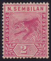 NEGRI SEMBILAN 1891 2c Wmk.CROWN CA Sc#3 MH @T210 - Negri Sembilan