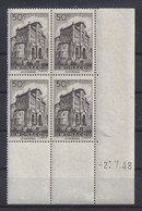 MONACO - N° 307 - Bloc De 4 COIN DATE - NEUF SANS CHARNIERE - 2/7/48 - Nuovi