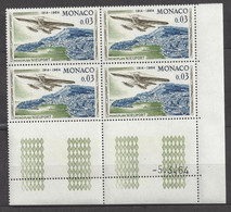 MONACO N° 639 - RALLYE AERIEN - Bloc De 4 COIN DATE - NEUF ** - 5/3/64 - Unused Stamps