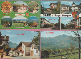 64-SARE-multivues-maisons Basques- Lot De 4 CPSM -non écrites - - Sare