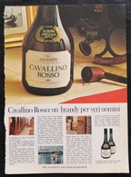 1965 - Brandy CAVALLINO ROSSO - 1 Pag. Pubblicità Cm. 13 X 18 - Alcoolici