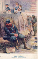 MES CHÉRIS  Publicité BANANIA  Pendant La Grande Guerre  .......  Illustrateur Maurice Leloir - Publicidad