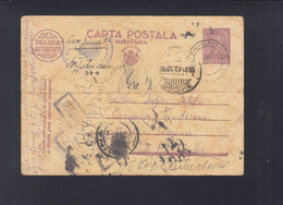 Rumänien Romania Militär-GSK 1943 Nach Bessarabien Tighina Mehrfach Zensur Russ. Vermerk - Cartas De La Segunda Guerra Mundial