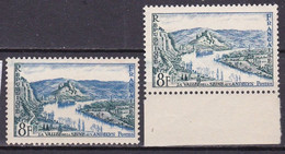 FR7178 - FRANCE – 1954 – LES ANDELYS - VARIETIES - Y&T # 977(x2) MNH - Unused Stamps