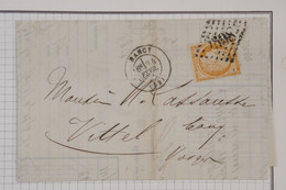 AZ20 FRANCE BELLE LETTRE  1876 NANCY POUR VITTEL +N° 38 +AFFR. INTERESSANT - 1870 Belagerung Von Paris