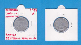 ALEMANIA (REPÚBLICA DEMOCRÁTICA)  50  PFENNIG  1.958 A  KM#12.1  ALUMINIO  SC/UNC   DL-12.974 - 10 Pfennig