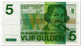 NETHERLANDS,5 GULDEN,1973,P.95,VF+ - 5 Gulden