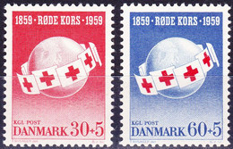 Danemark YT 383-384 Mi 375-376 Année 1959 (MNH **) Croix-Rouge - Ungebraucht