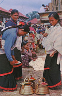 Typical Women Of Kathmandu Valley Preparing Their Worship - Nepal
