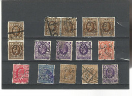 55587 ) Collection Great Britain King  Postmark Perfin - Verzamelingen