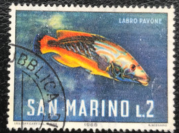 San Marino - C10/32 - (°)used - 1966 - Michel 870 - Zeedieren - Used Stamps