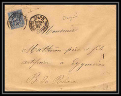 Lettre-113036 Lsc Bouches Du Rhone N°90 Sage Daguin Salon De Provence Pour Eyguières 24/6/1889 - 1877-1920: Semi-moderne Periode