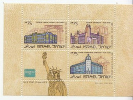 1986 Israel Ameripex Statue Of Liberty Stamp Exhibition Maps  Souvenir Sheet  MNH - Unused Stamps (without Tabs)