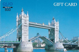 JAPAN - The Tower Bridge/London, QUO Prepaid Gift Card Y500, Used - Paesaggi