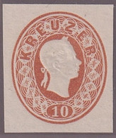 MiNr. 21 Österreich1860, Dez./1861. Freimarken: Kaiser Franz Joseph - Ungezähnt - Ungebraucht (*) - Dünnes Papier - Ungebraucht